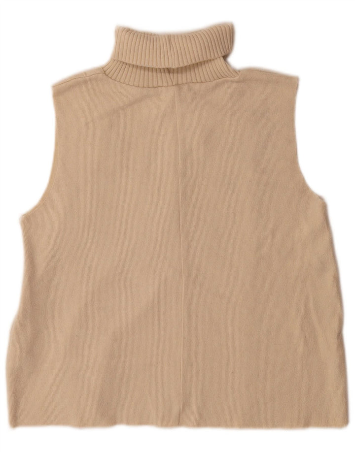 Zara Femme Gilet Débardeur UK 10 Petit Beige Polyester