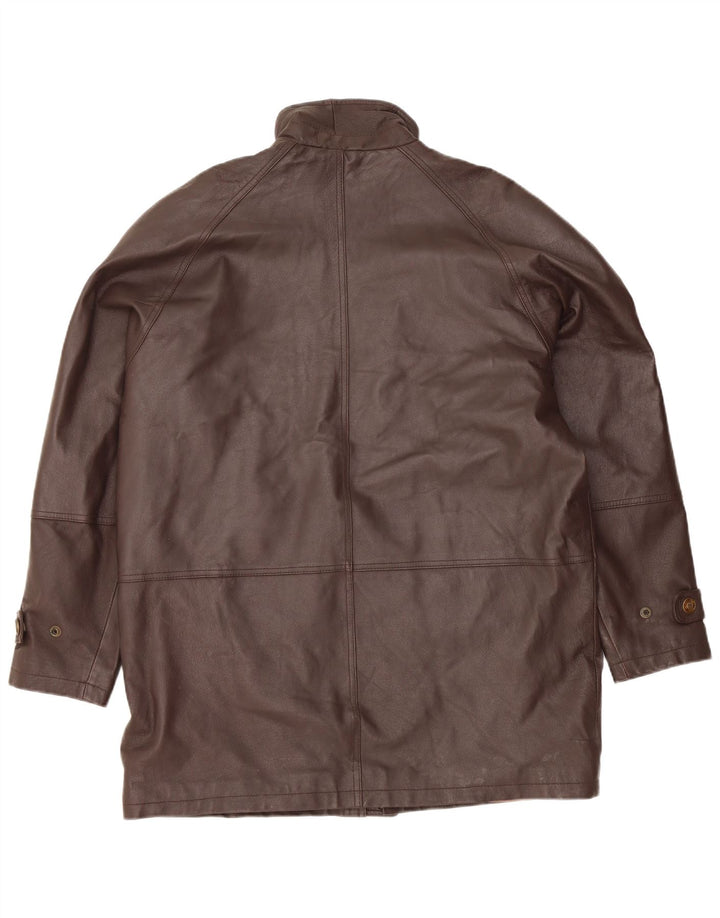veste en cuir homme vintage UK 40 Grand cuir brun