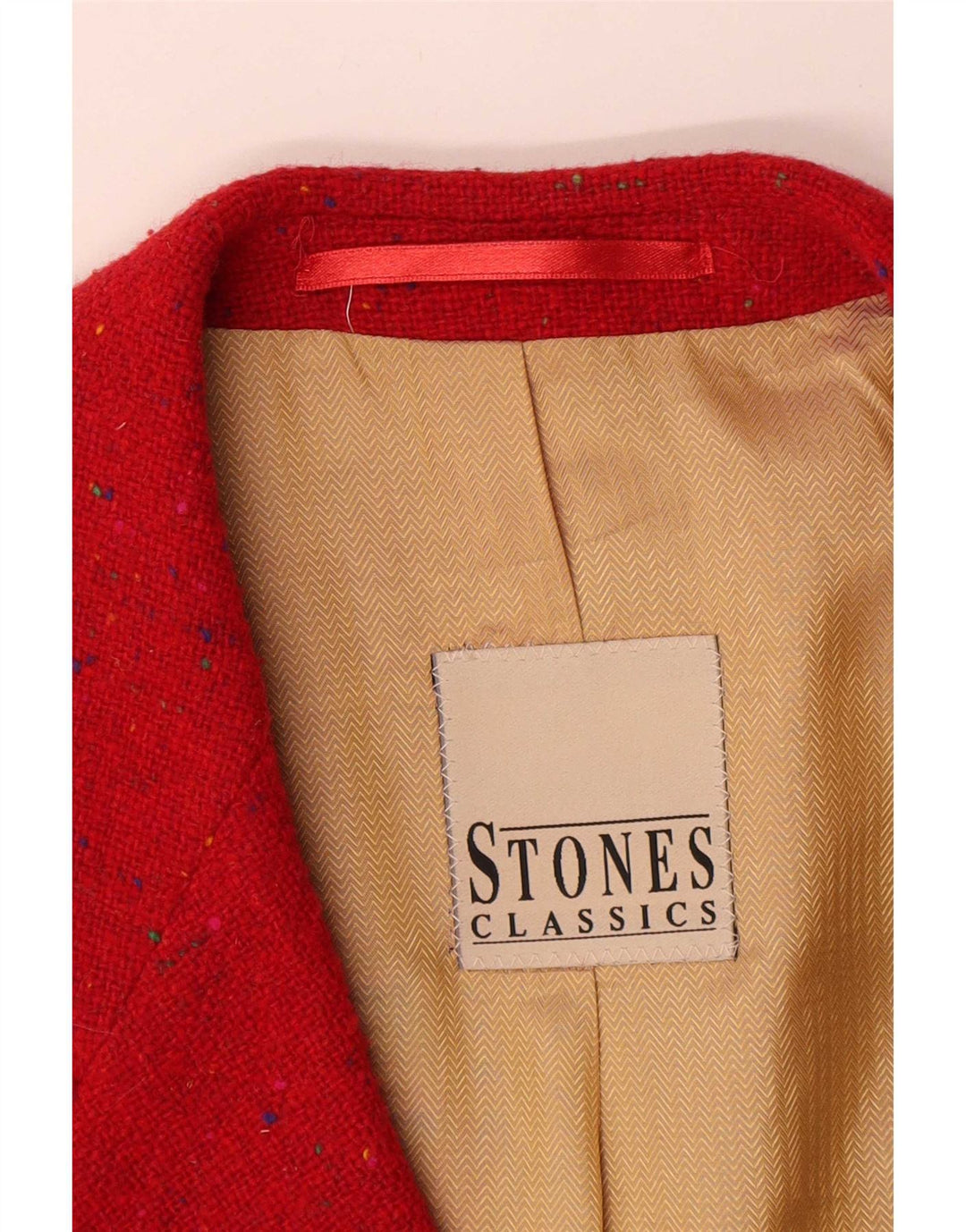 vintage Mens 3 Bouton Blazer Veste UK 40 Grand Rouge Moucheté