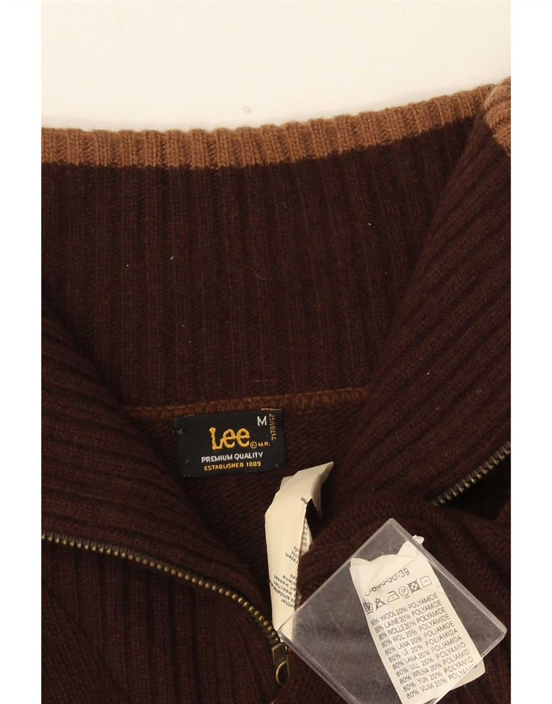 Lee Cardigan Graphique Pull Homme Marron Moyen Laine
