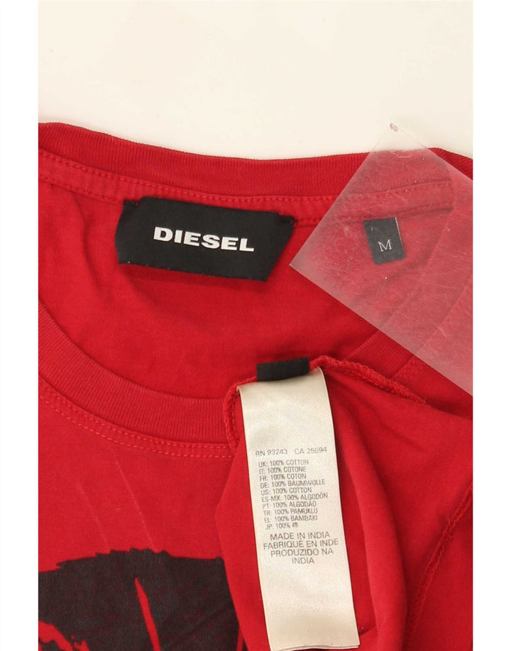 Diesel T-Shirt Graphique Homme Rouge Moyen Coton