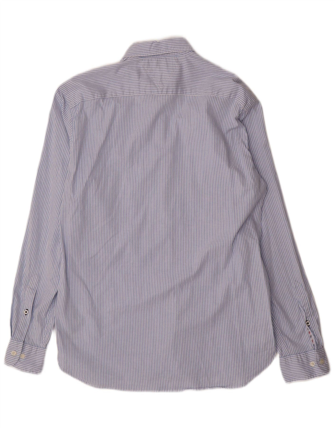 TOMMY HILFIGER Chemise Regular Fit Homme Bleu Moyen en Coton à Fines Rayures
