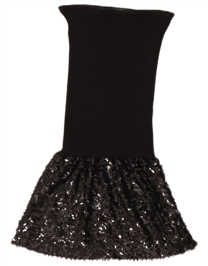 Sisley Femme Robe Bustier UK 12 Laine Noir Moyen