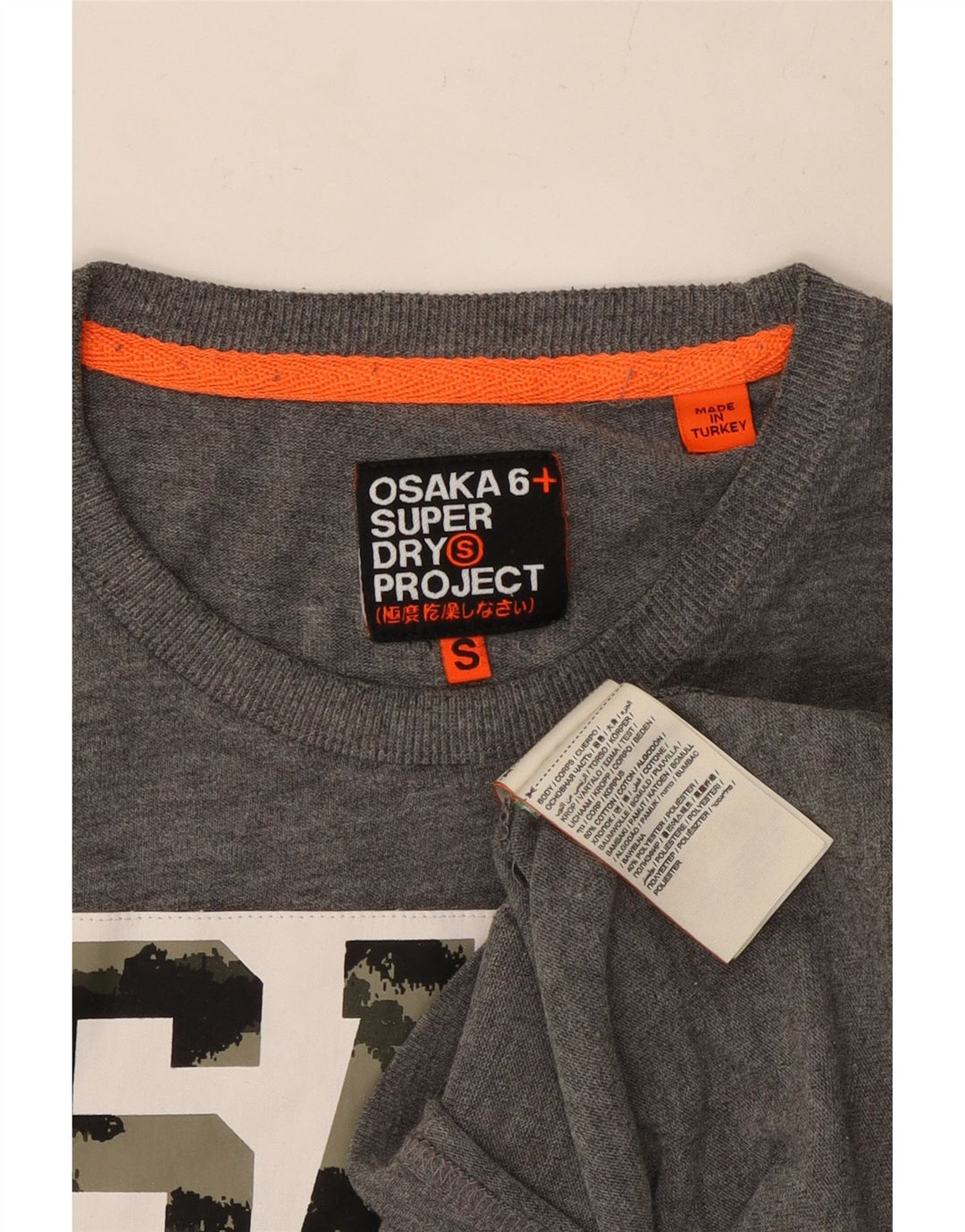 SUPERDRY T-Shirt Graphique Osaka Homme Petit Gris Moucheté Coton