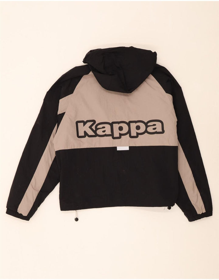 Kappa Veste coupe-vent graphique surdimensionnée pour femme UK 14 Noir moyen