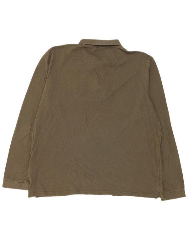 Lyle & Scott Polo à manches longues pour homme 2XL Kaki Coton