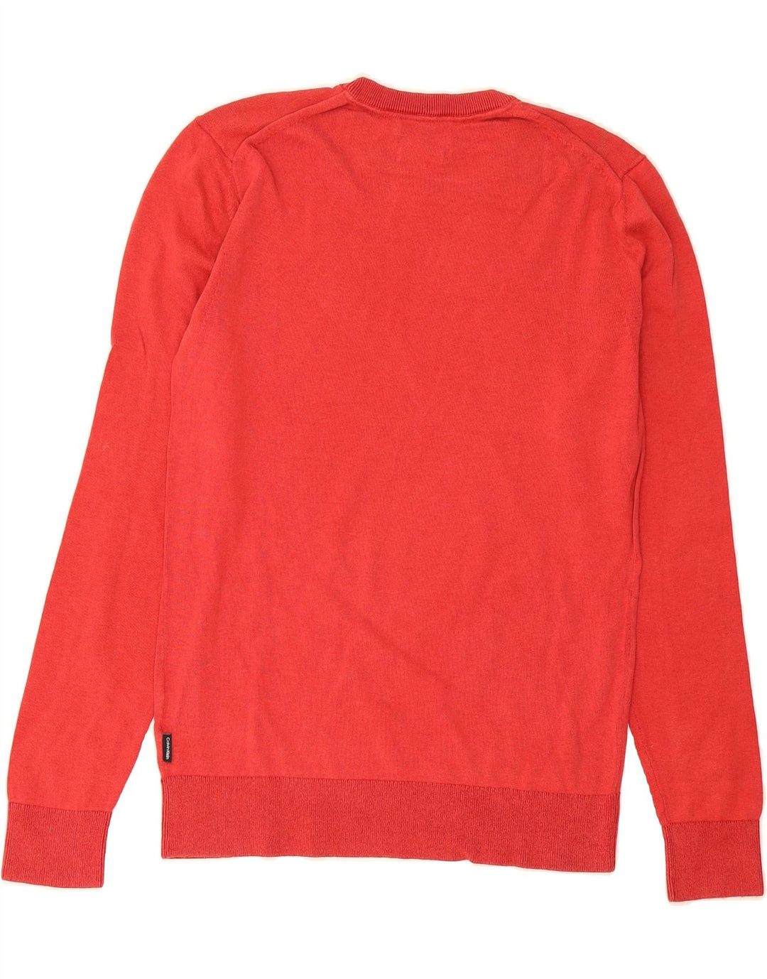 CALVIN KLEIN Mens Crew Neck Jumper Sweater Small Red Cotton Vintage Calvin Klein and Second-Hand Calvin Klein from Messina Hembry 