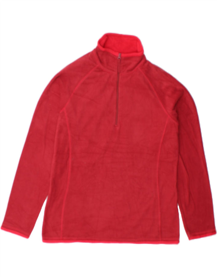 MOUNTAIN WAREHOUSE Womens Zip Neck Fleece Jumper UK 12 Medium Red Vintage Mountain Warehouse and Second-Hand Mountain Warehouse from Messina Hembry 