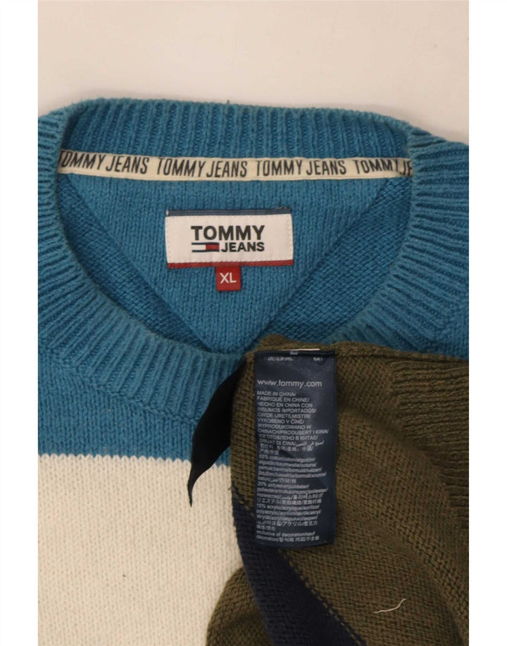 Tommy Hilfiger Pull ras du cou pour homme XL rayé multicolore
