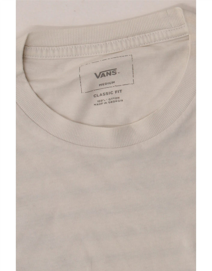 Vans Homme Coupe Classique T-Shirt Graphique Haut Blanc Moyen Coton