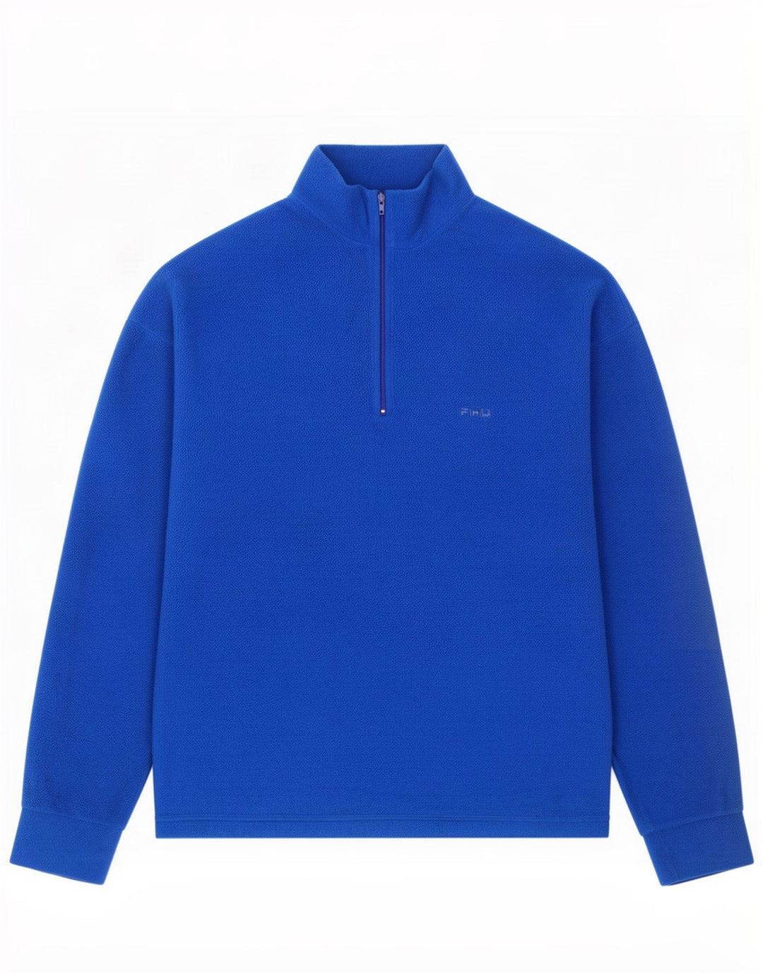Fila Pull polaire à col zippé pour homme IT 52 Large Bleu Polyester