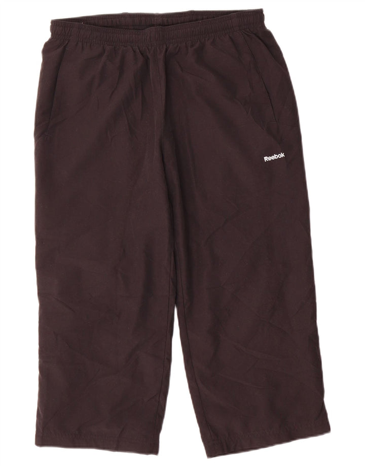 Reebok Pantalon de Survêtement Capri Femme UK 10 Petit Noir Polyester