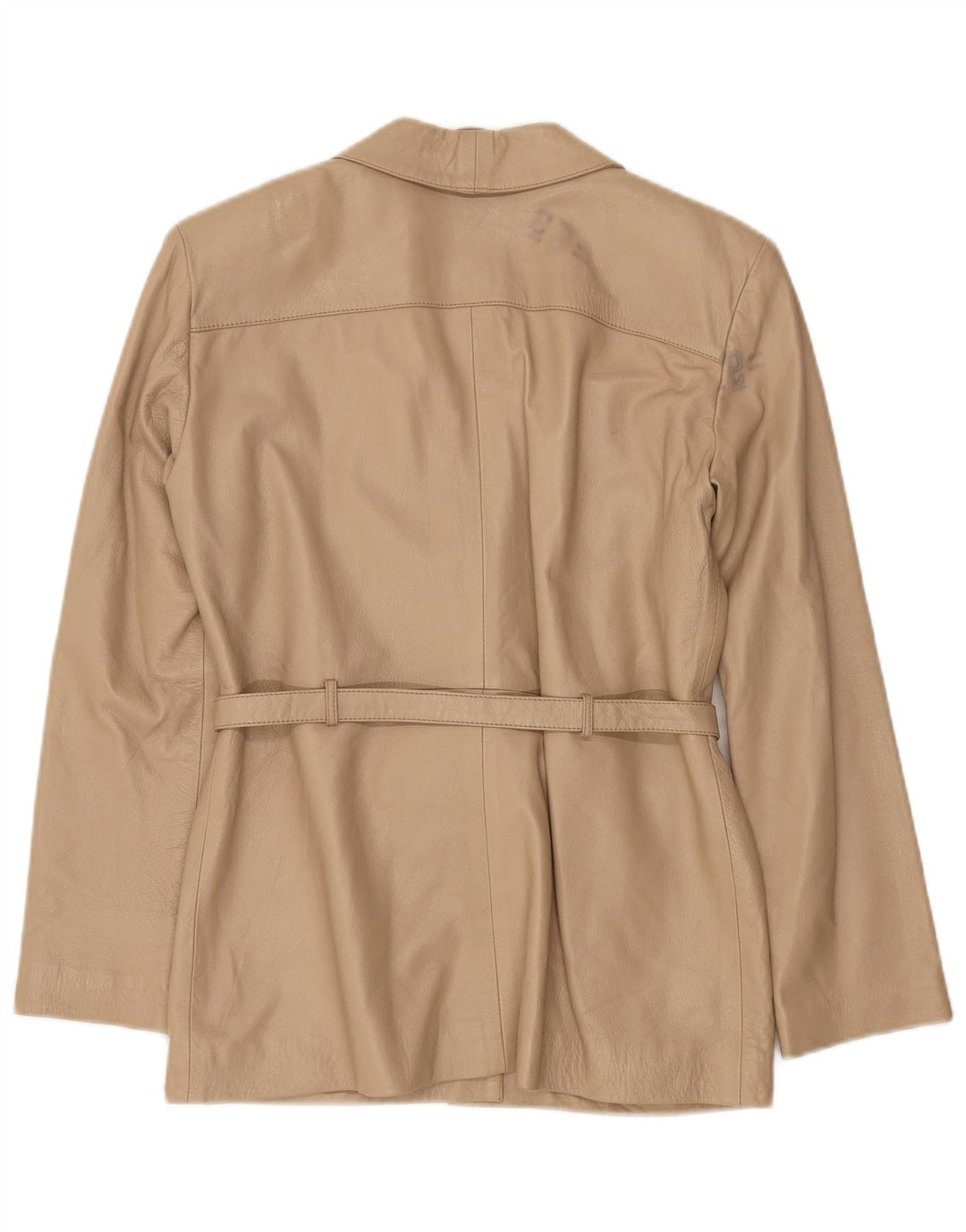 veste en cuir femme vintage IT 42 Beige Moyen