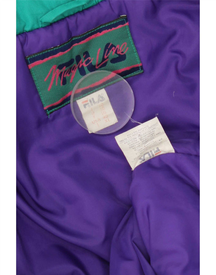 Fila Veste de ski à capuche pour homme IT 50 Large Vert Coton