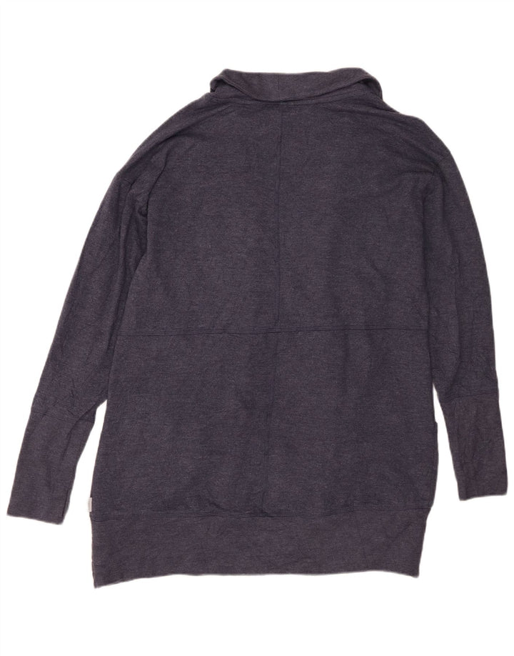 EDDIE BAUER Pull cardigan ouvert long pour femme UK 14 Bleu marine moyen