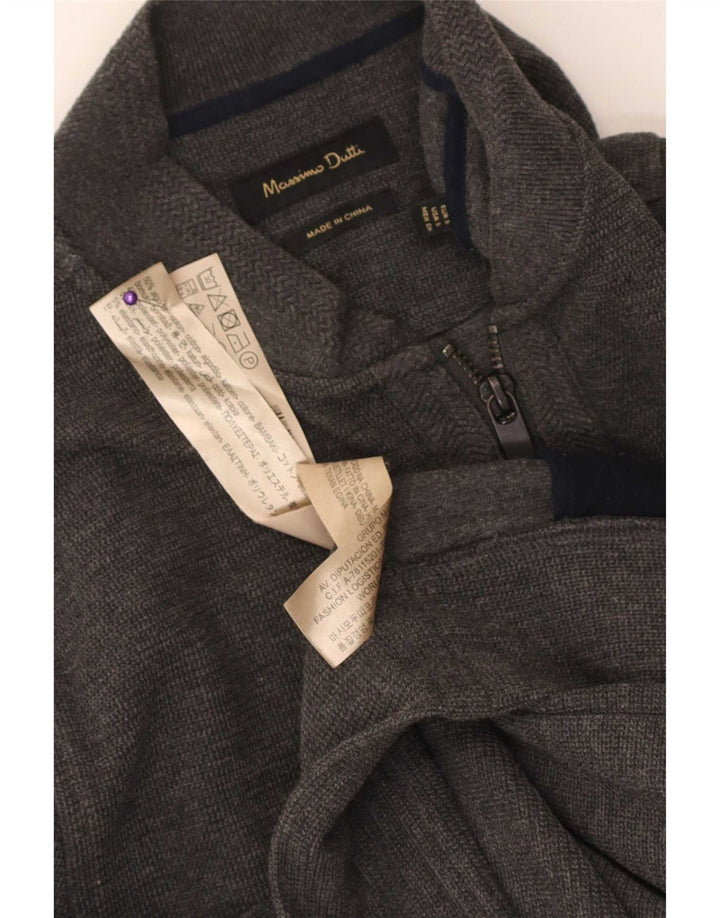 Massimo Dutti Pull Cardigan Homme Petit Gris Coton