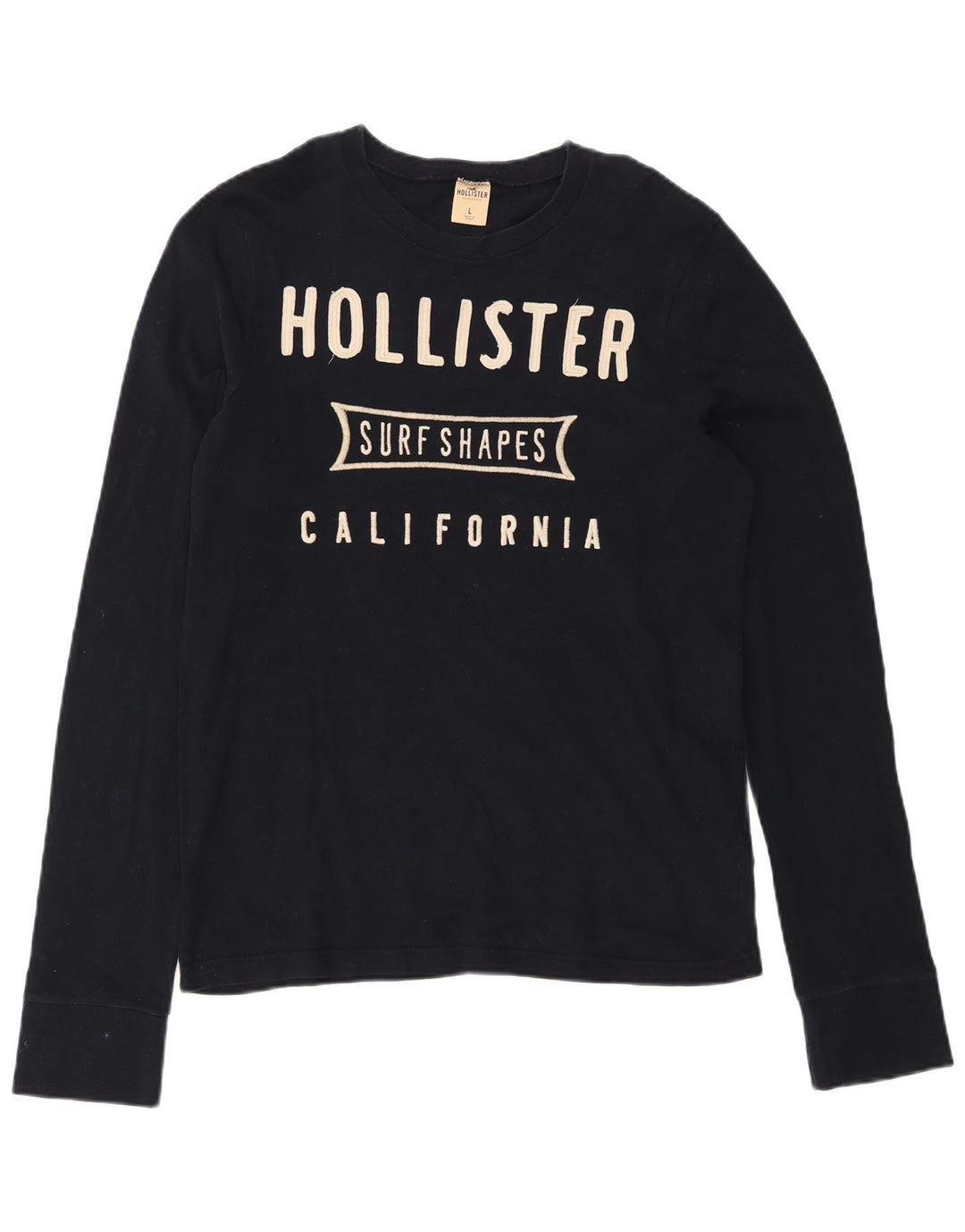 Hollister Haut graphique à manches longues pour hommes, grand coton noir