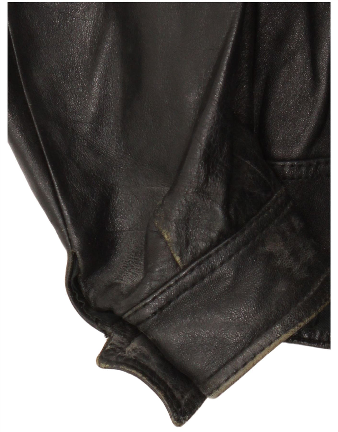 Veste en cuir femme vintage UK 12 Noir Moyen