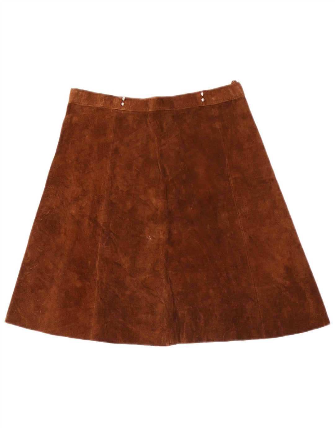 vintage Femme Daim A-Line Jupe W28 Brun Moyen