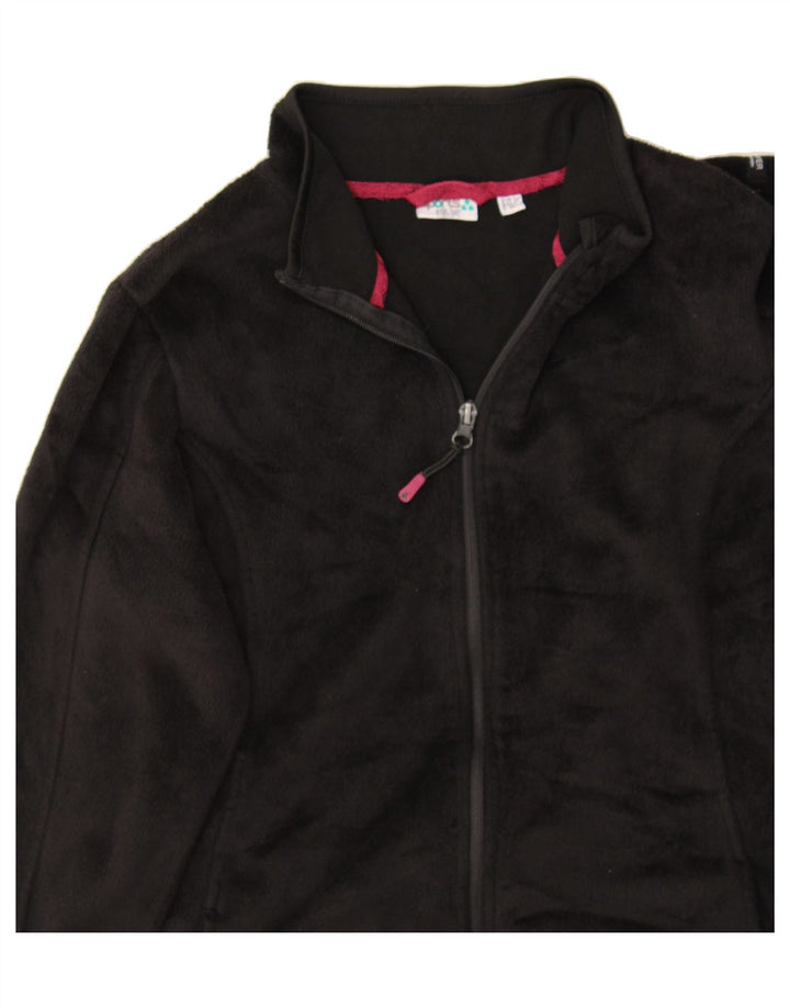 VINTAGE Womens Fleece Jacket UK 12 Medium Black Polyester Vintage Vintage and Second-Hand Vintage from Messina Hembry 