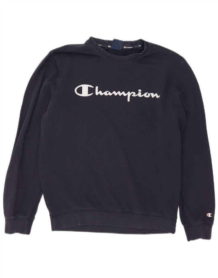 CHAMPION Sweat-Shirt Graphique Homme Bleu Marine Moyen Coton