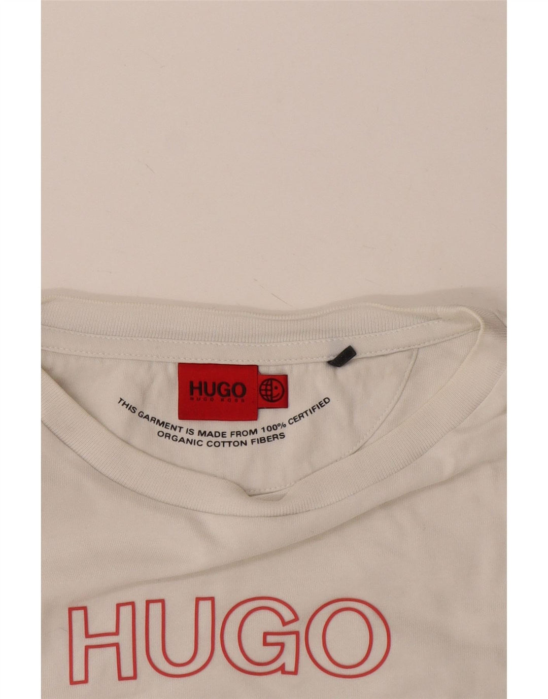 Hugo Boss T-shirt graphique pour femme UK 10 petit coton blanc