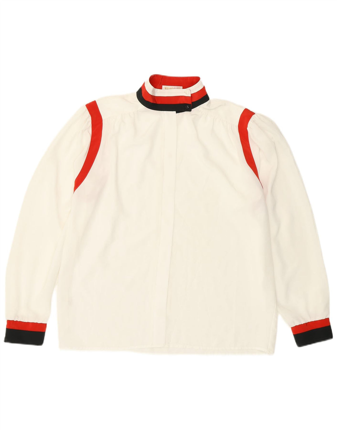 Mona Chemisier pour femme UK 44 Grand Blanc Colorblock Polyester