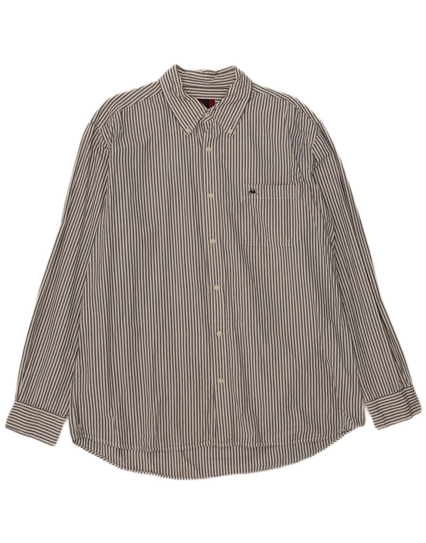 Kappa Chemise Homme 3XL Coton à fines rayures blanches