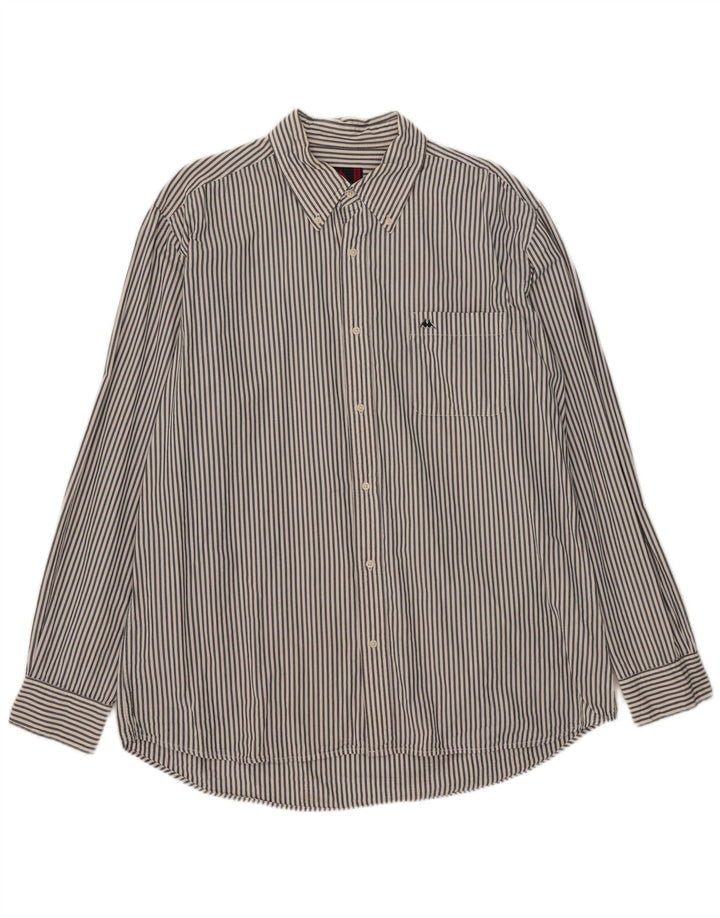 Kappa Chemise Homme 3XL Coton à fines rayures blanches