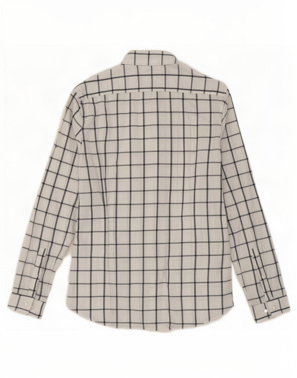 Michael Kors Chemise Slim Fit pour hommes à carreaux blancs moyens