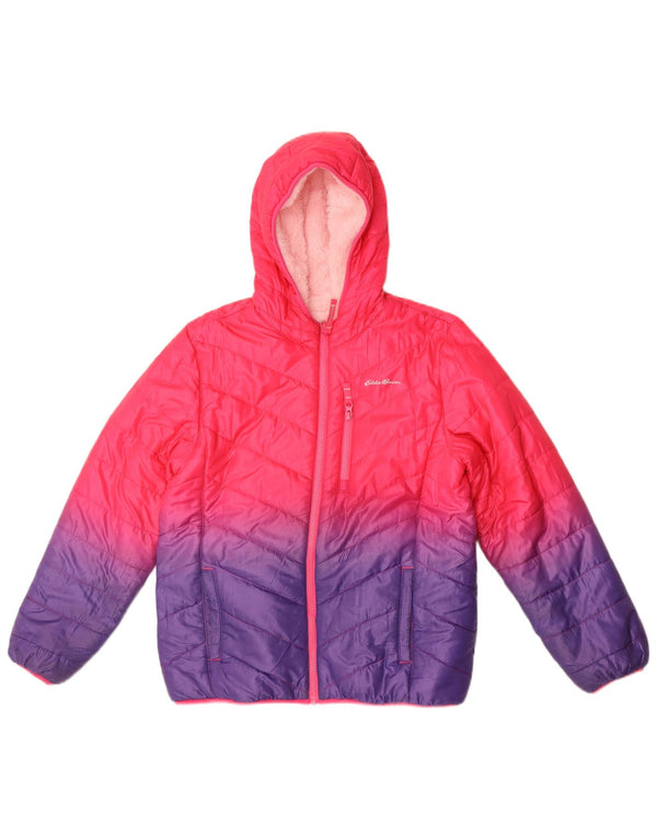 Eddie Bauer Veste matelassée à capuche pour fille 14-15 ans XL Rose Colourblock