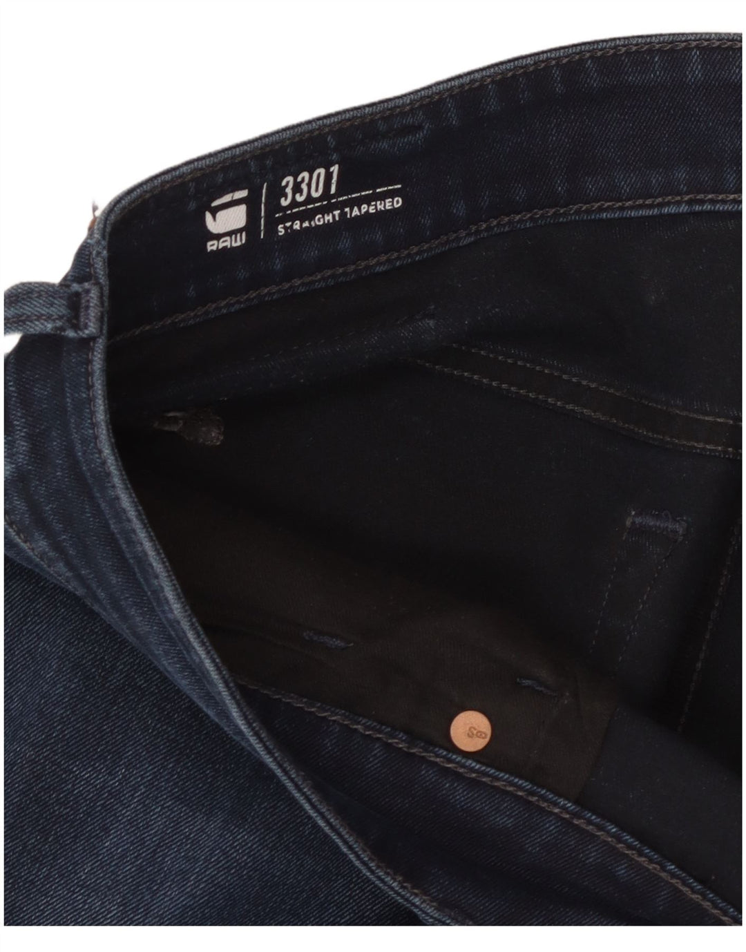 G-STAR Jean droit fuselé 3301 homme W38 L34 bleu coton