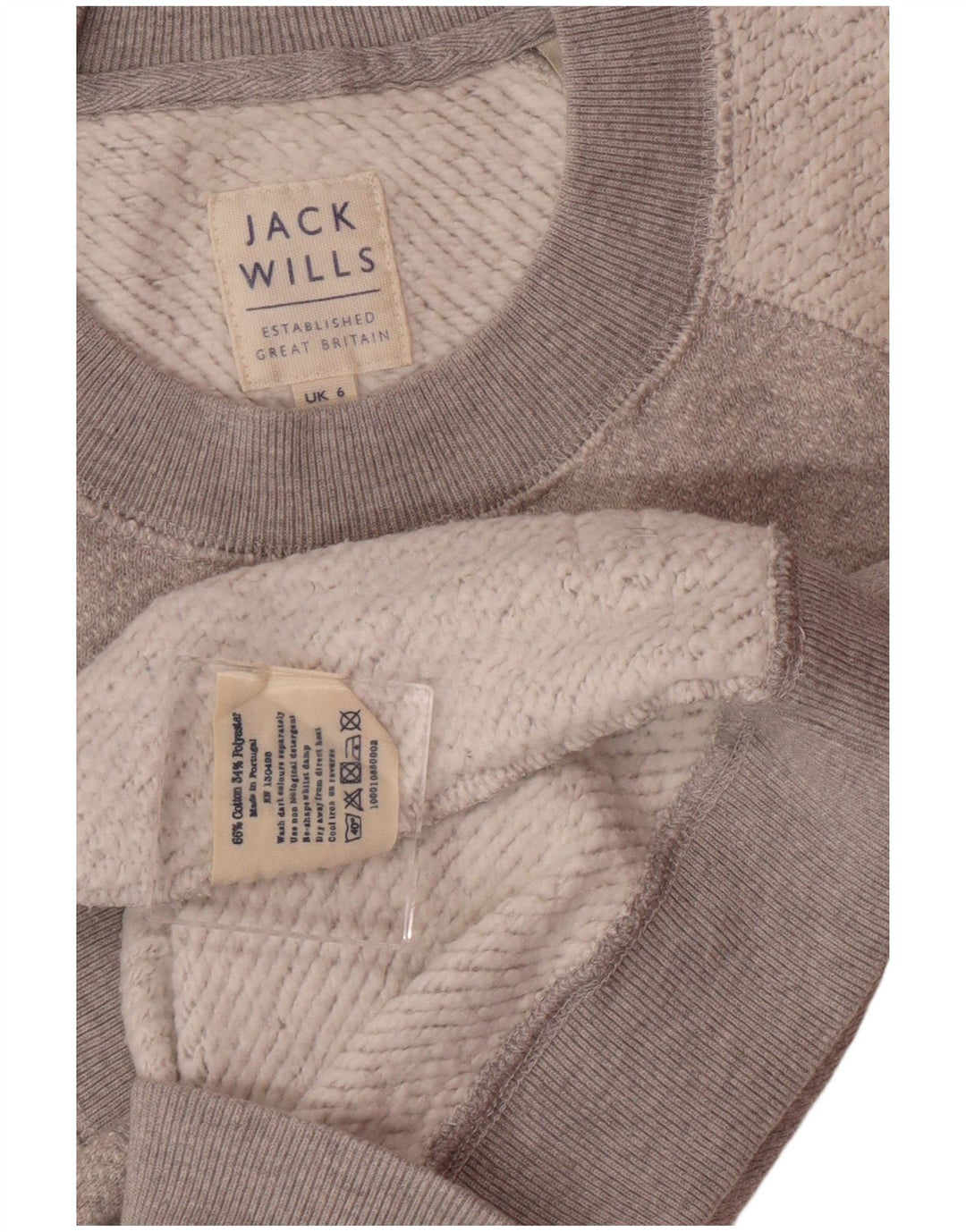 JACK WILLS Sweat-shirt pour femme UK 6 XS Gris Colorblock Coton