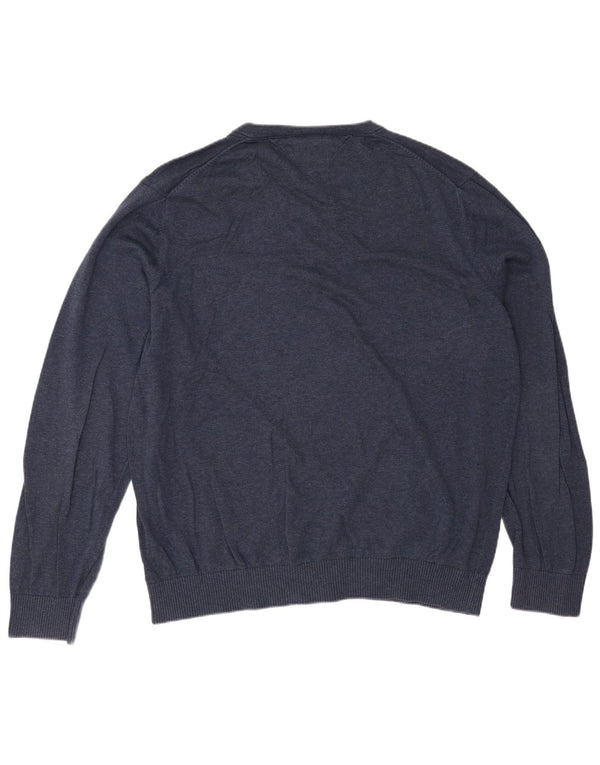 Tommy Hilfiger Pull col V pour homme 2XL Bleu marine Coton