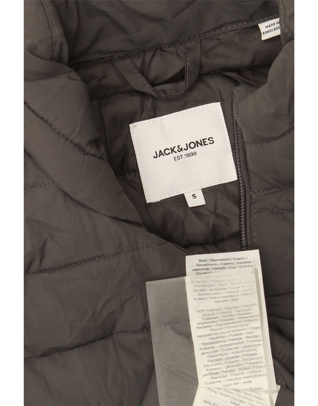 Jack & Jones Gilet rembourré homme UK 36 petit gris polyester