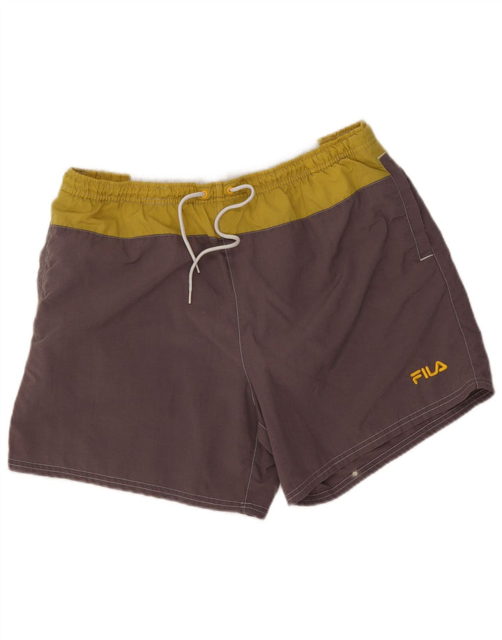 Fila Short de Bain Graphique Homme Gris Colorblock Polyamide
