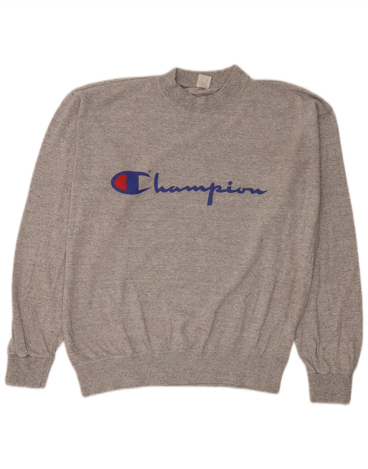 Champion Sweat-shirt graphique pour homme en coton moucheté gris grand