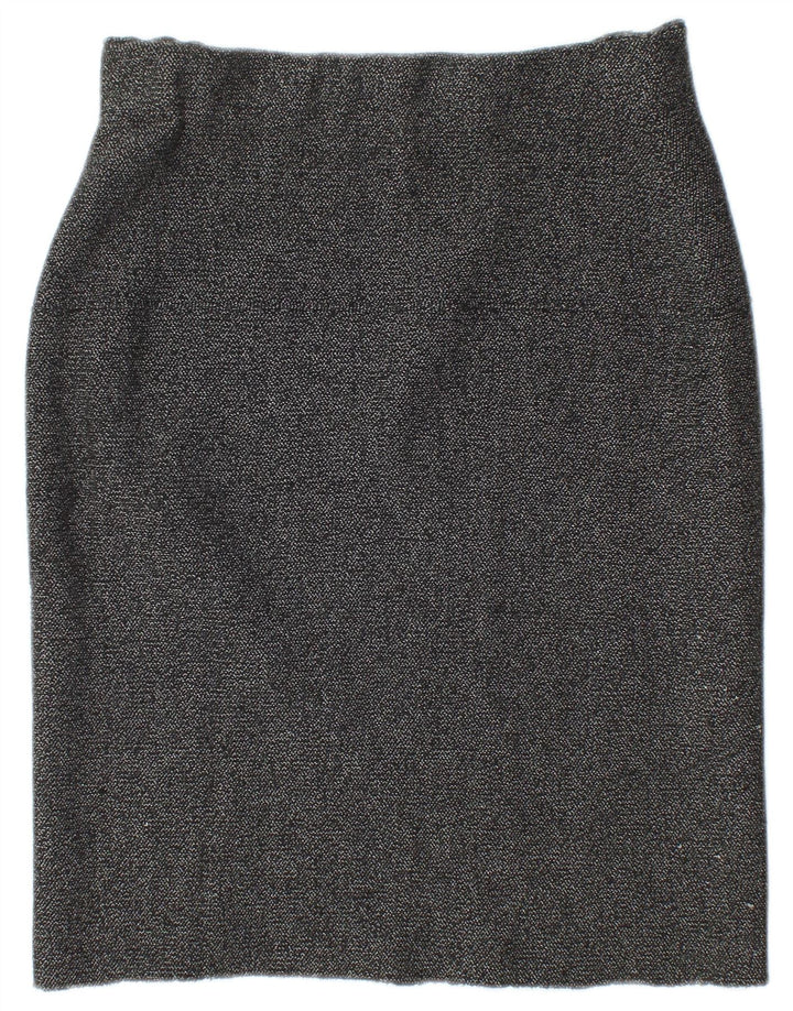 Zara Femme Jupe Crayon En Tricot Moyen W28 Gris Moucheté