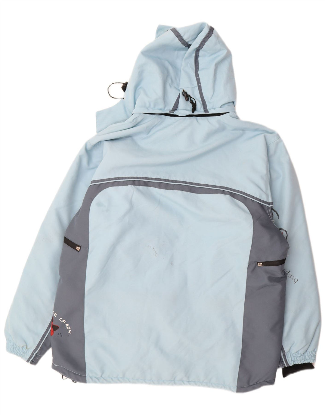 Brugi Veste de ski à capuche pour homme IT 50 Large Bleu Colorblock Polyester