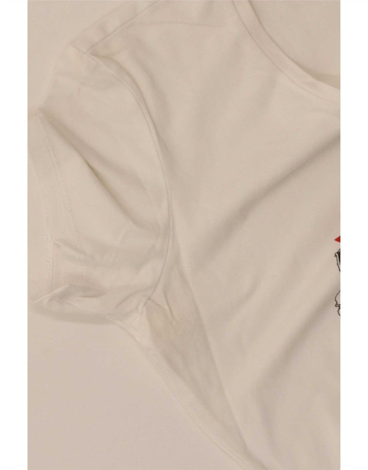 Guess T-shirt graphique pour femme UK 12 Blanc moyen