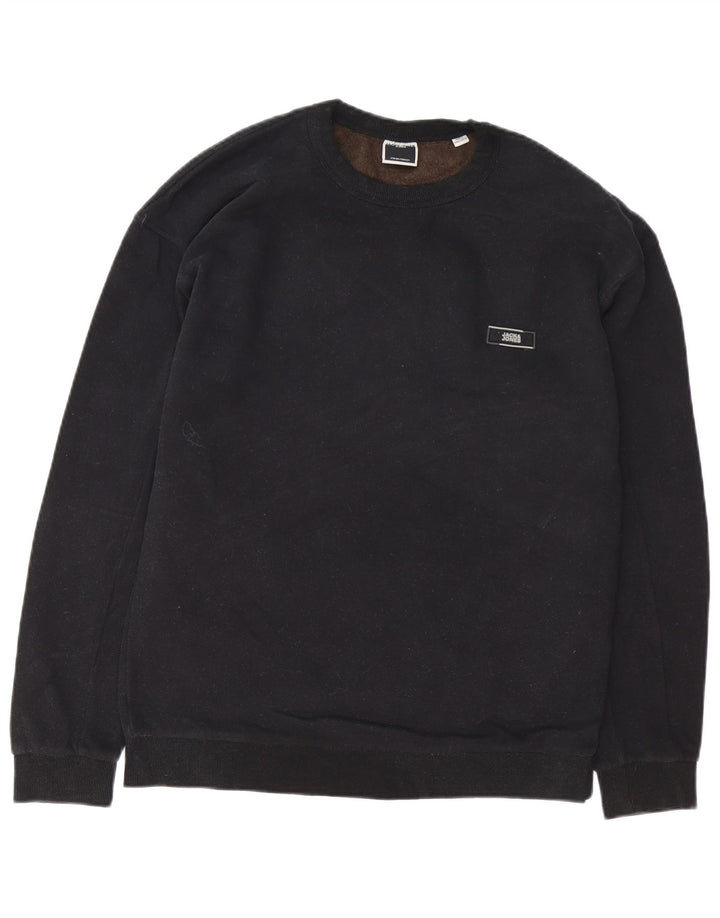 JACK & JONES Pull Core Graphic pour homme en coton noir Taille L