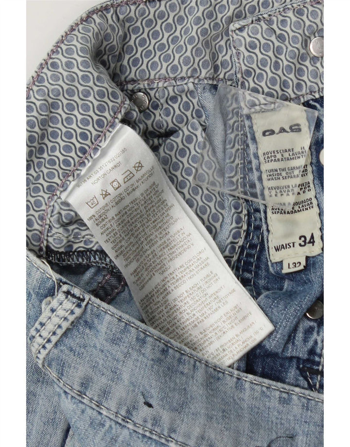 Gas Jean slim vieilli pour homme W34 L32 en coton bleu