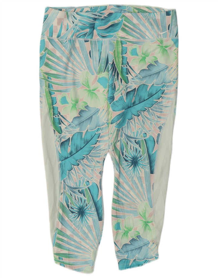 Nike Legging Capri Femme UK 20 2XL Vert Floral