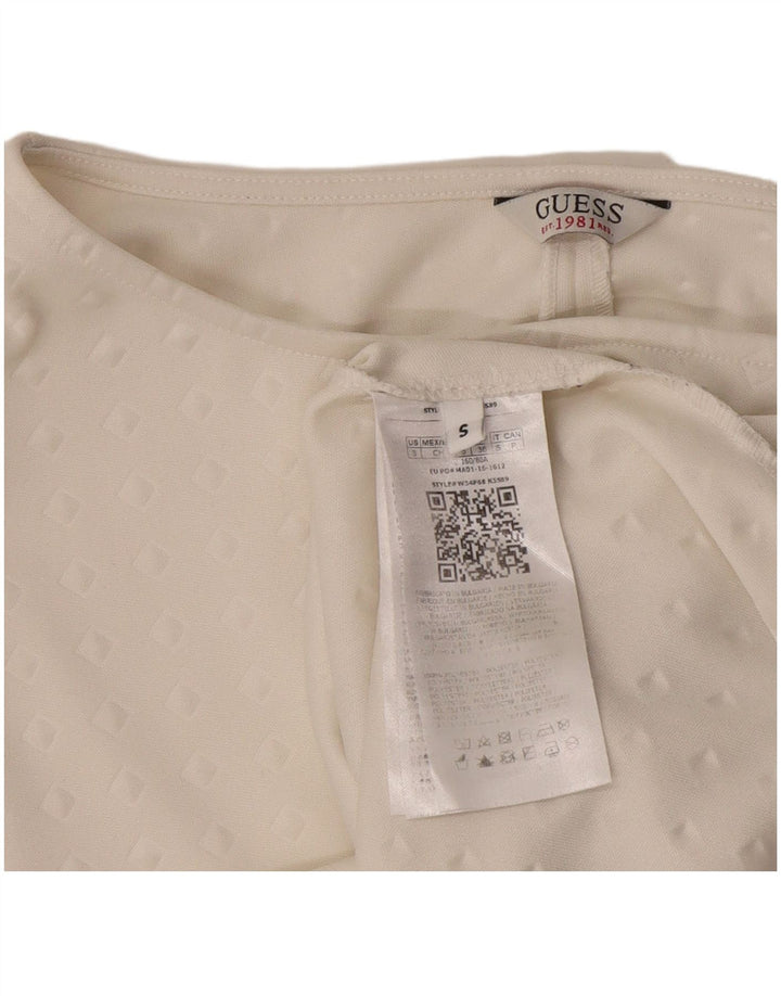 Guess Haut surdimensionné à manches 3/4 pour femme UK 10 Petit Blanc Géométrique Polyester