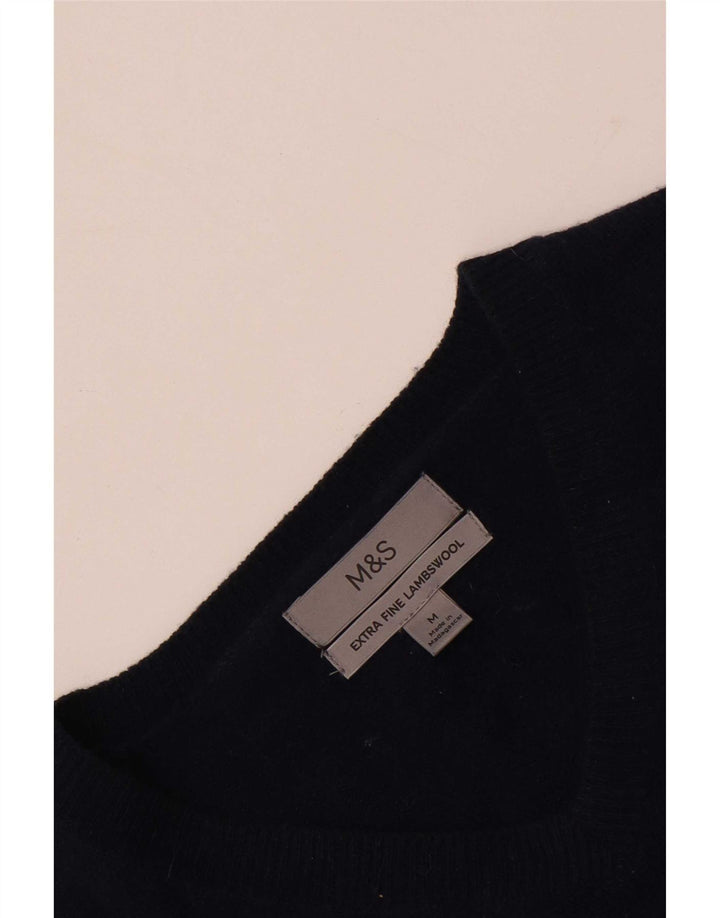 Marks & Spencer Pull Col V Homme Bleu Marine Moyen Laine d'Agneau