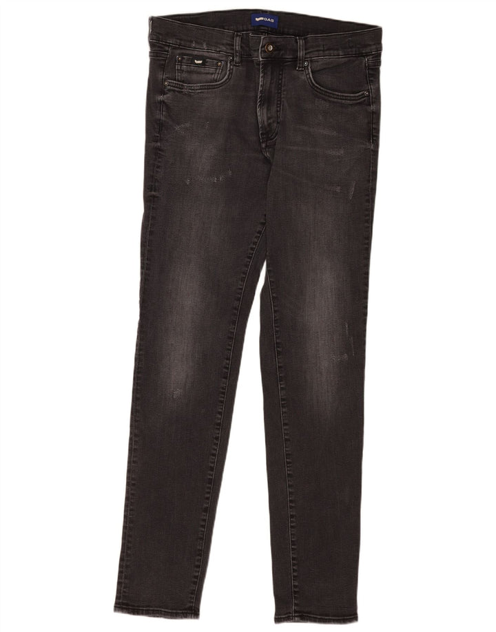 Gas Jean slim vieilli pour homme W33 L34 en coton noir