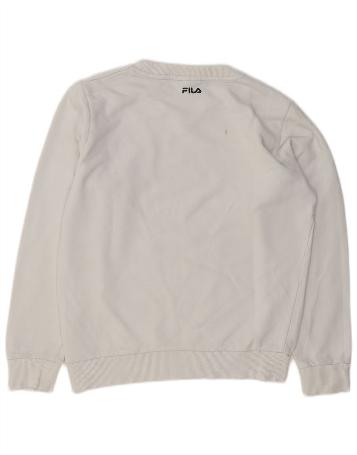 Fila Sweat-shirt surdimensionné pour femme UK 10 Petit coton blanc