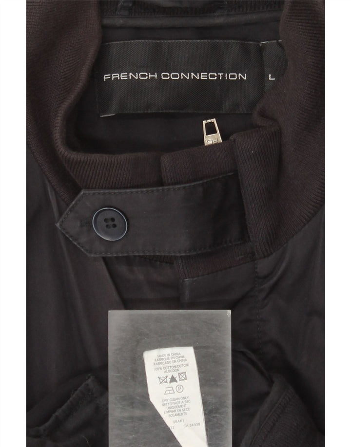 French Connection Veste Bomber Homme UK 40 Large Bleu Marine Coton