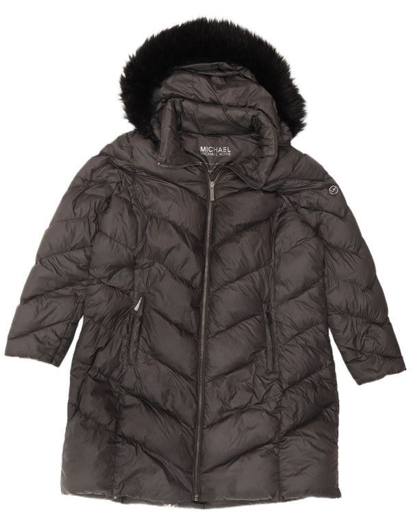 MICHAEL KORS Manteau rembourré à capuche pour femme UK 18 XL Nylon gris