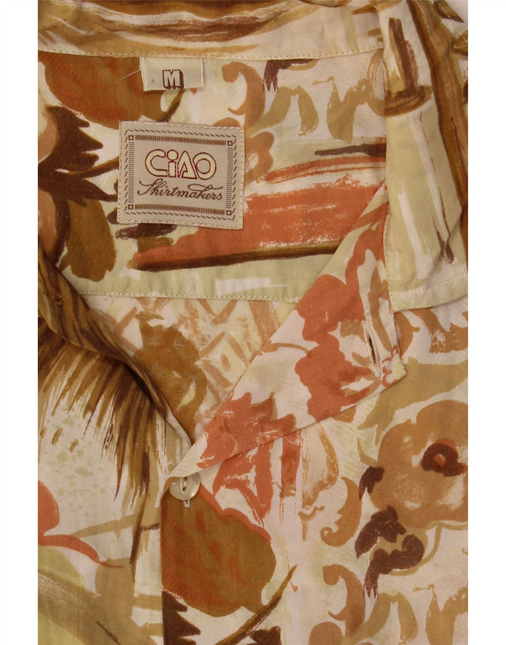 CIAO Chemise à Manches Courtes Homme Beige Moyen Floral